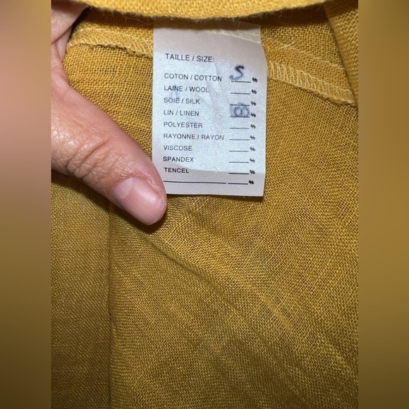 Veronique Miljkovitch Mustard Dolman Sleeve Blouse Top Lagenlook Relaxed Sz S - Picture 10 of 10